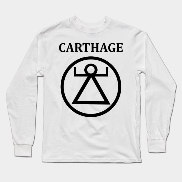 Ancient Carthage Tanit Symbol Long Sleeve T-Shirt by AgemaApparel